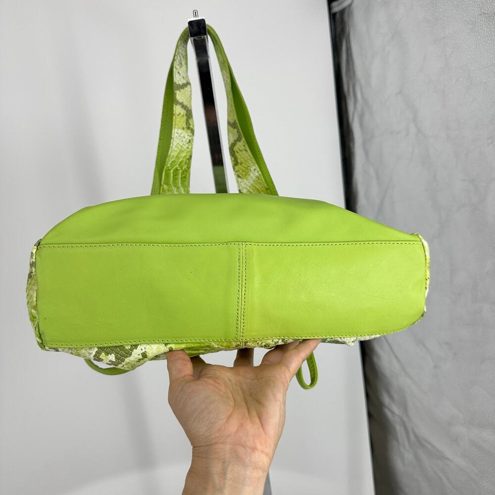 Gilda Tonelli Womens Shoulder Leather Bag Green Snake Y2K Wacky Artsy Unique - Picture 6 of 12